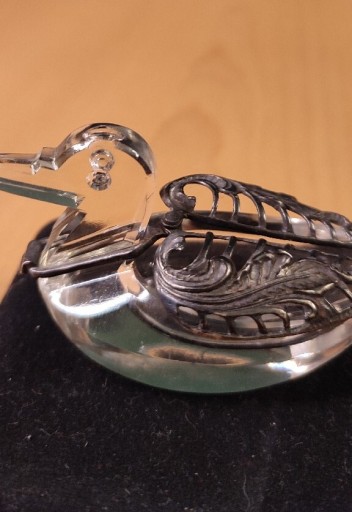 Zdjęcie oferty: Solniczka kaczka szkło kryształ srebro 835 unikat