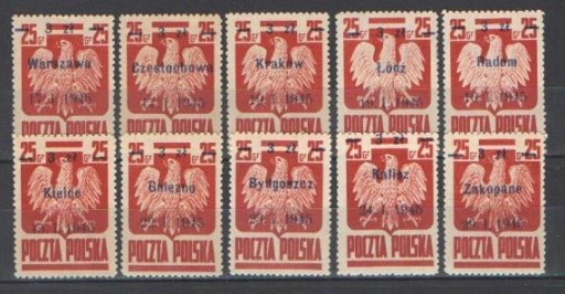 Zdjęcie oferty: Fi  348 - 357 ** Wyzwolenie miast   b.ładne