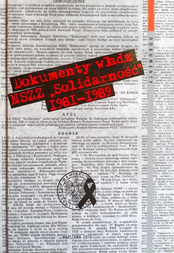 Zdjęcie oferty: Dokumenty władz NSZZ "Solidarność" 1981-1989