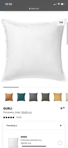 Zdjęcie oferty: 6 x poszewka IKEA GURLI biała, szara, pudrowa 50cm