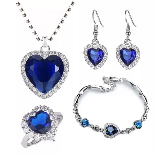 Zdjęcie oferty: Zestaw srebrnej biżuterii damskiej serce oceanu