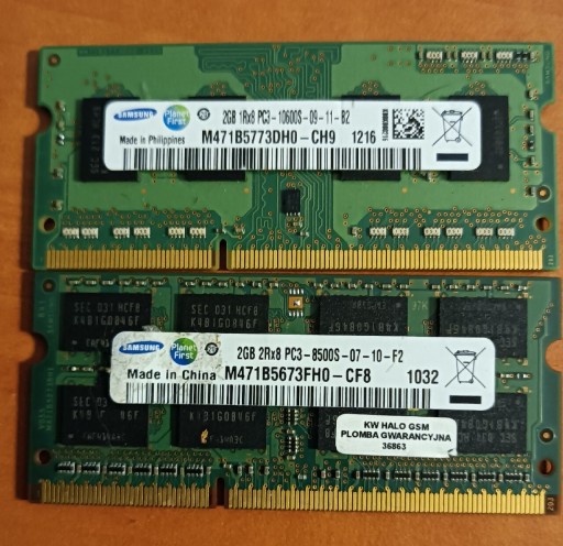 Zdjęcie oferty: PAMIĘĆ RAM SAMSUNG DDR3 2GB
