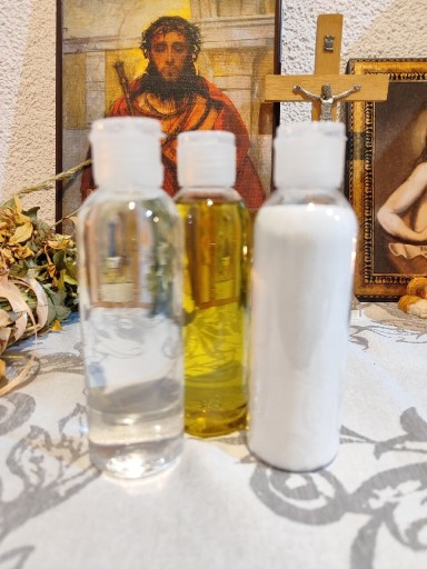 Zdjęcie oferty: Egzorcyzmowana woda, sól i oliwa z oliwek zestaw 