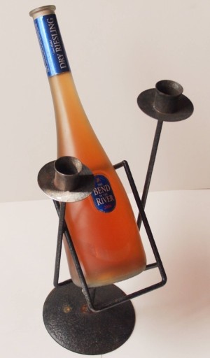 Zdjęcie oferty: Swiecznik podwojny ze stojaczkiem na wino