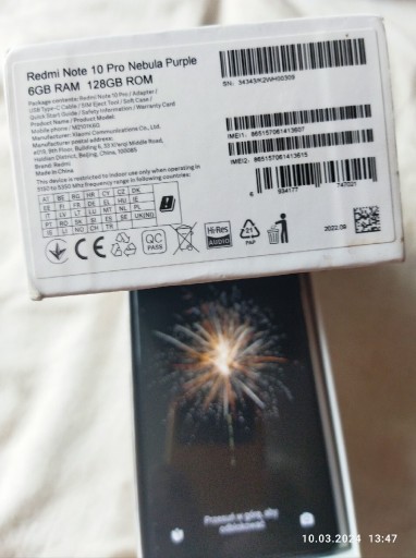 Zdjęcie oferty: Xiaomi Redmi Note10 Pro 6 GB/128GB fioletowy