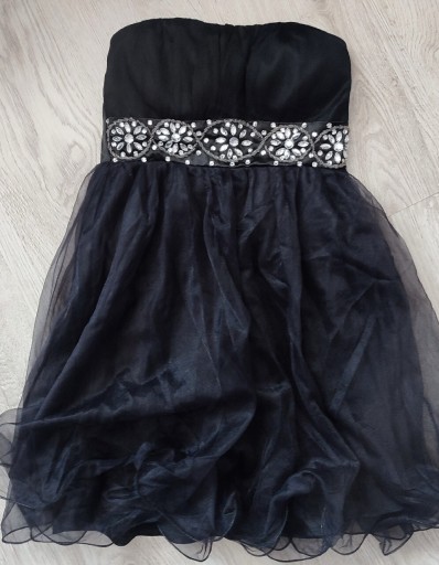 Zdjęcie oferty: Sukienka mała czarna wieczorowa tiulowa S 36
