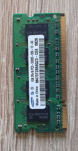 Zdjęcie oferty: RAM Samsung 1GB 2Rx16 PC2-5300S-555-12-A3
