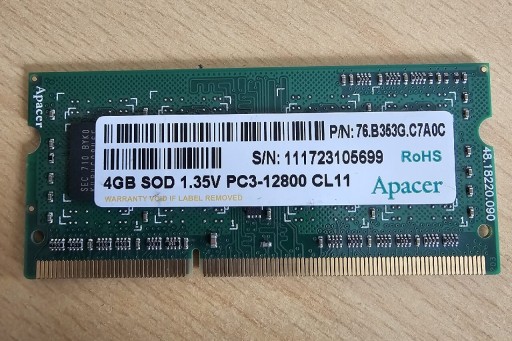 Zdjęcie oferty: Pamięć RAM 4GB DDR3 CL 11 1.35V