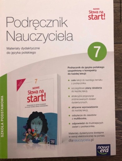 Zdjęcie oferty: Nowe słowa na start 7 KSIĄŻKA NAUCZYCIELA 2020