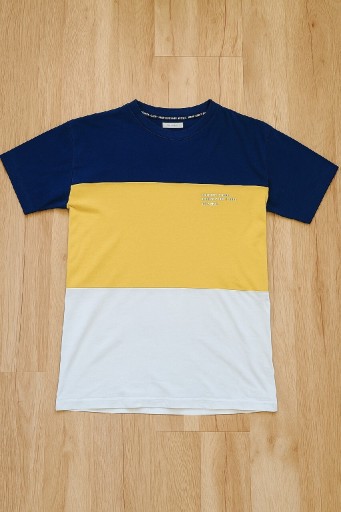 Zdjęcie oferty: Letni wakacyjny wielokolorowy t-shirt bluzka z krótkim rękawem w paski 