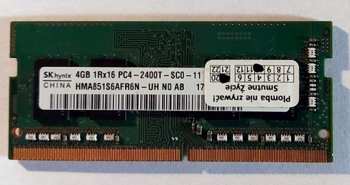 Zdjęcie oferty: Pamięć do laptopa Hynix DDR4, 4GB