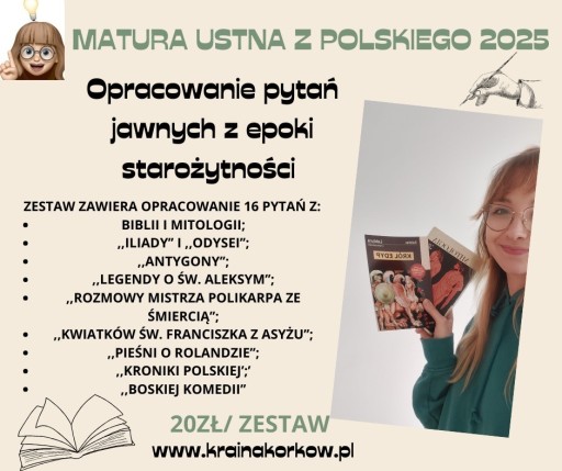 Zdjęcie oferty: Opracowanie pytań jawnych matura polski2025,1-53
