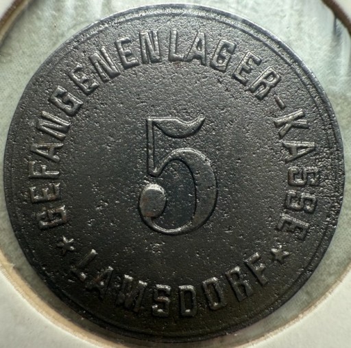 Zdjęcie oferty: 5 Pf LAMSDORF (ŁAMBINOWICE) OBÓZ JENIECKI ŚLESIEN żelazo