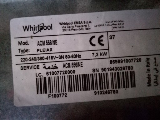 Zdjęcie oferty: Płyta indukcyjna do zabudowy WHIRLPOL ACM556/NE  -uszkodzona