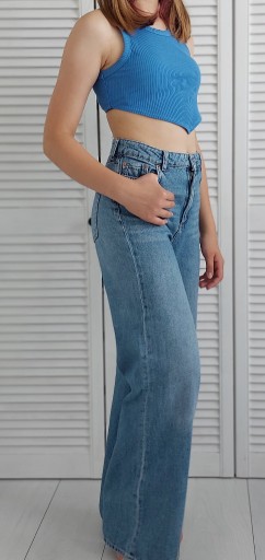 Zdjęcie oferty: Spodnie jeansowe szerokie 12 lat + r. 36