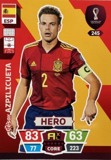 Zdjęcie oferty: WORLD CUP QATAR 2022 AZPILICUETA HERO 245