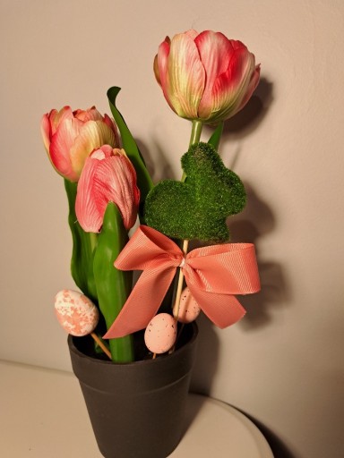 Zdjęcie oferty: Tulipany w doniczce stroik wielkanoc dekoracja świ