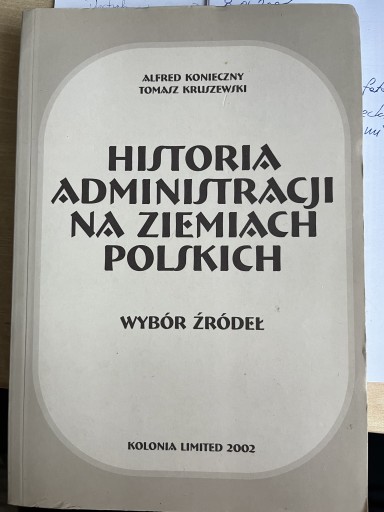Zdjęcie oferty: Historia administracji na ziemiach polskich 