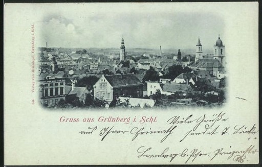 Zdjęcie oferty: ZIELONA GÓRA Gruss aus Grunberg panorama nocą 1899