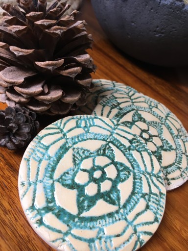 Zdjęcie oferty: Podkładki pod kubek ceramiczne rękodzieło handmade