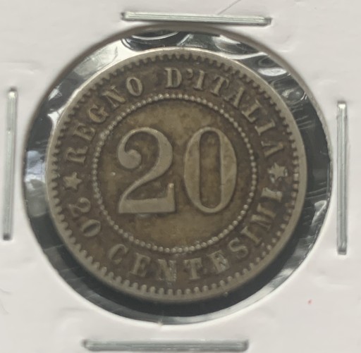 Zdjęcie oferty: Włochy 20 centesimi, 1894 Znak "KB" - Berlin