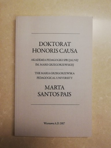 Zdjęcie oferty: Marta Santos Pais Doktorat Honoris Causa