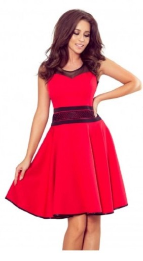 Zdjęcie oferty: Sukienka czerwona z tiulowymi wstawkami