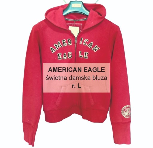 Zdjęcie oferty: American Eagle czerwona damska bluza z kapturem L