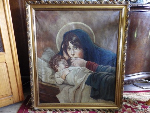 Zdjęcie oferty: Stary obraz Matka Boska z Jezusem