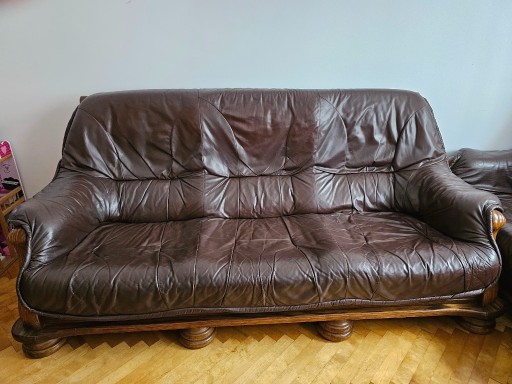 Zdjęcie oferty: Komplet Wypoczynkowy Skóra 3+2+1 (kanapy, fotel)