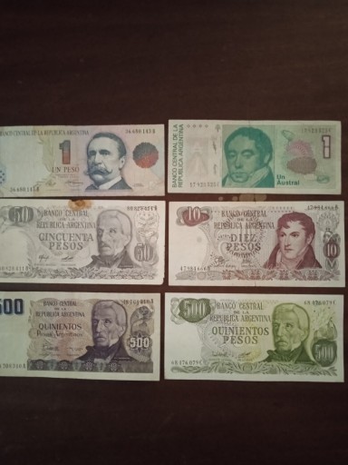 Zdjęcie oferty: Argentyna zestaw banknotów 