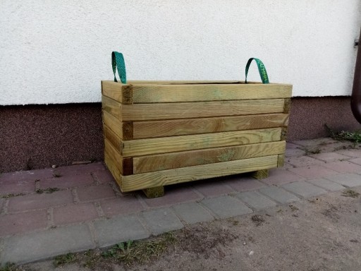 Zdjęcie oferty: Prostokątna Drewniana Donica Ogrodowa 30x60x30