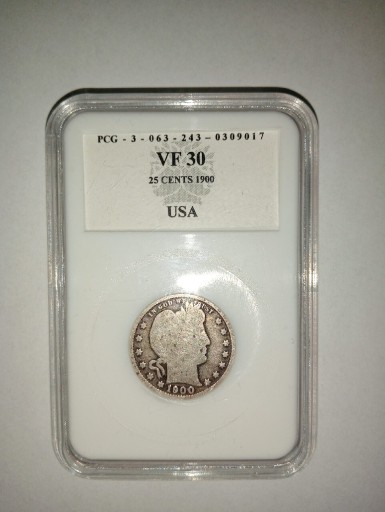 Zdjęcie oferty: Moneta 25 Centów - Quarter USA 1900 - PCG VF30