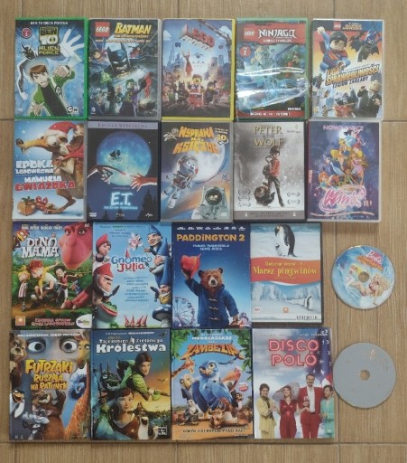 Zdjęcie oferty: Zestaw płyt DVD dla dzieci, 20 szt - 0,75 zł/1 szt