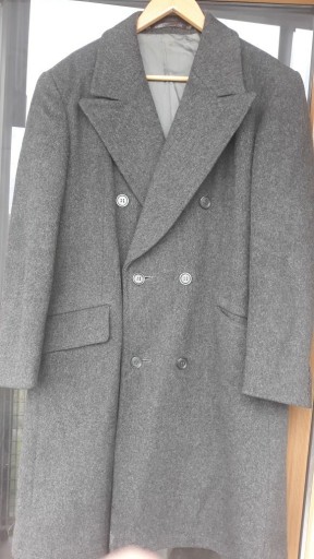 Zdjęcie oferty: Retro vintage męski szary płaszcz dwurzędowy