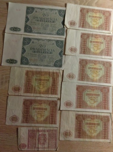 Zdjęcie oferty: Banknoty z wczesnego prl-u w bardzo dobrym stanie 