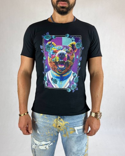 Zdjęcie oferty: T-Shirt Slim Fit Czarny Męski S Bang Club 