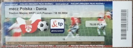 Zdjęcie oferty: Bilet Polska - Dania 2004