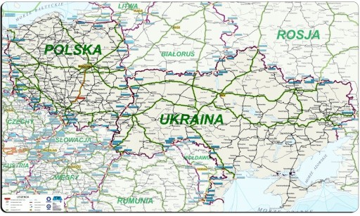 Zdjęcie oferty: Podkładka na biurko pod mysz Mapa UKRAINY 38x58cm