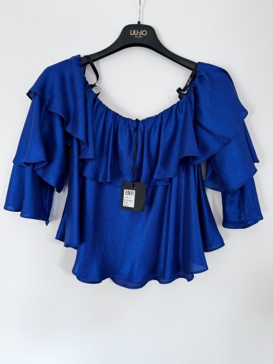 Zdjęcie oferty: Liu-Jo electric blue top wieczorowy z rękawem 3/4