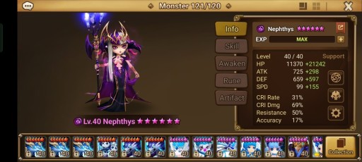 Zdjęcie oferty: Summoners War 2xLD (Nephthys & Mookwol)