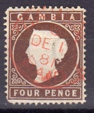 Zdjęcie oferty: Kolonie ang. Gambia 1880 QV 4p