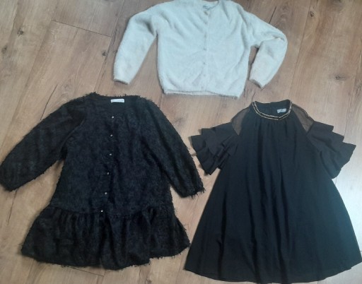 Zdjęcie oferty: Czarna sukienka x 2, sweterek Zara , Reserved 140 