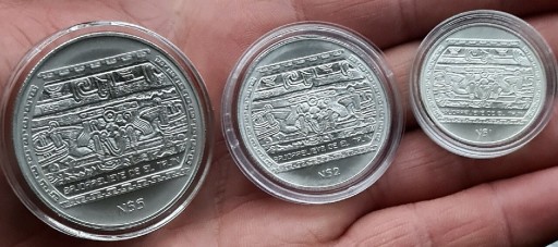 Zdjęcie oferty: Srebrne monety Meksyk 5, 2, 1 Peso El Tajin 1993 