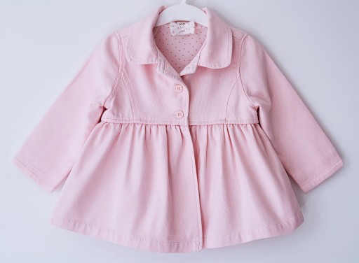 Zdjęcie oferty: Różowy przejściowy krótki płaszczyk H&M 86/92