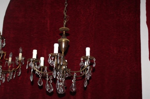 Zdjęcie oferty: Stary ciemny żyrandol włoski z kryształami