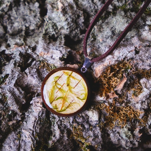 Zdjęcie oferty: Naszyjnik, leśny wisiorek z żywicy, kory i roślin