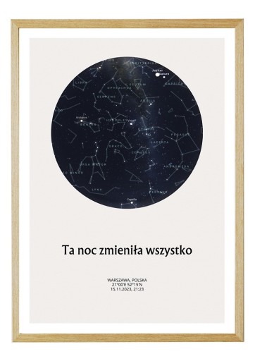 Zdjęcie oferty: Personalizowany Plakat z Mapą Nieba w Ramie 40x50