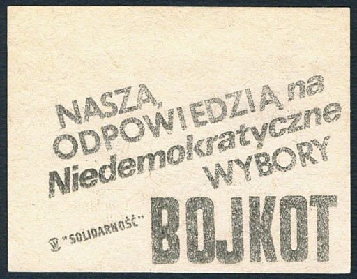 Zdjęcie oferty: Ulotka Solidarności BOJKOT