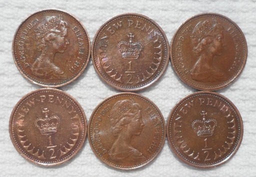 Zdjęcie oferty: UK GB Elżbieta II 1/2 pensa NEW penny 1980 1 szt